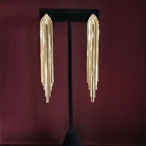 Gold Fringe Dangling  Earrings